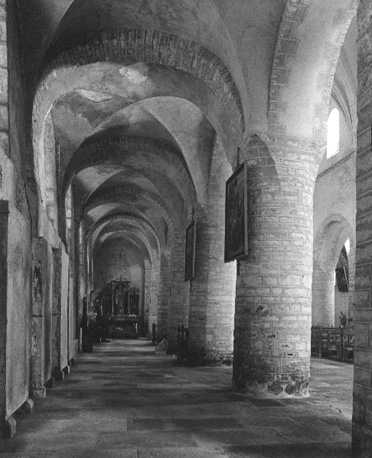 North aisle of abbey church looking east