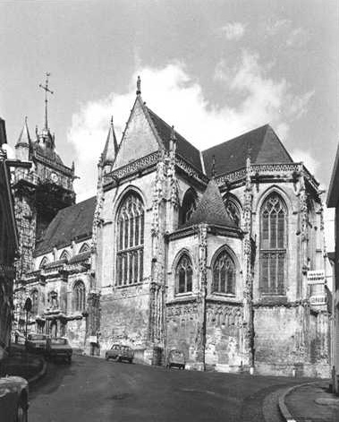 View of the choir and transept from the south east