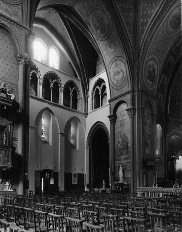 Gezicht in noordtransept vanuit het zuidwesten