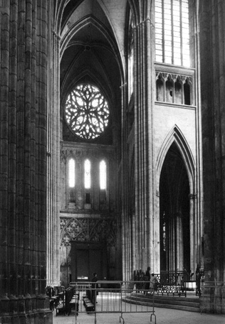 Gezicht naar het noordtransept