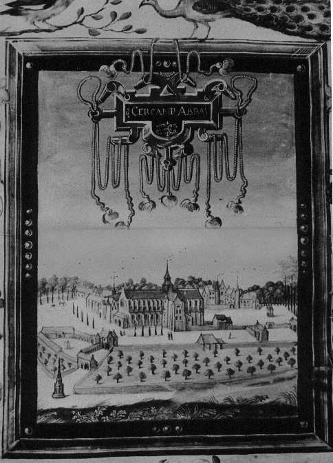 Tekening van de abdij vanuit het zuiden, uit het album van Charles de Croy