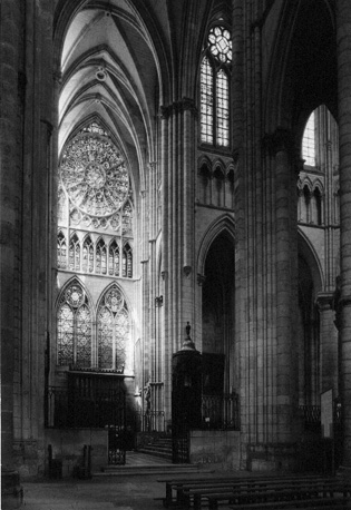 Gezicht in noordtransept