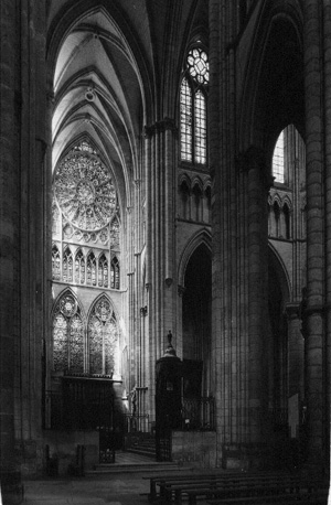 Gezicht in noordtransept