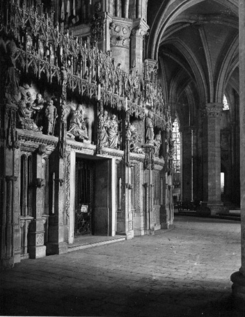 Koorafsluiting, zuidelijke zijde, beeldgroepen, scènes: verscheidene scenes rond de geboorte van Christus (vanuit het westen)