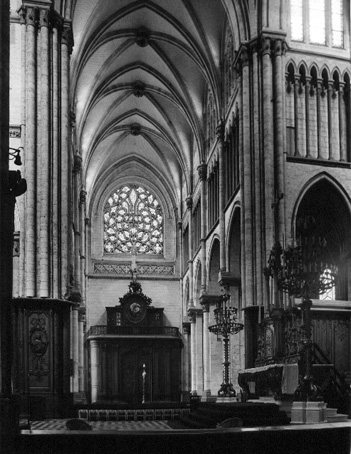 Gezicht in noordtransept