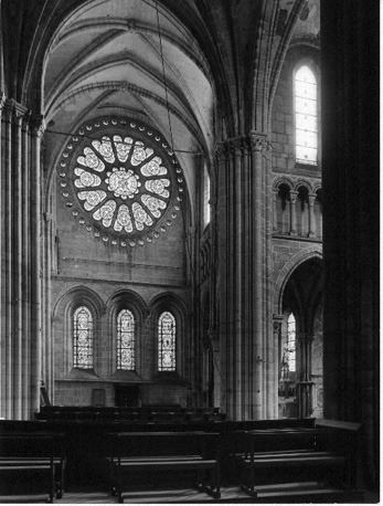 Gezicht in noordtransept