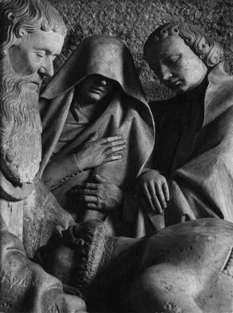 Rouwen bij het lichaam van Christus: detail