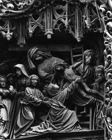 Kruisafname; detail retabel Zeven smarten van Maria