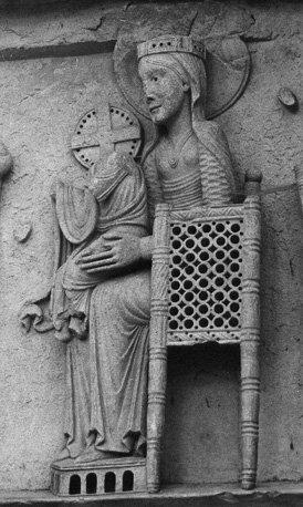 Zuid-portaal; Timpaan; Aanbidding door de Drie Wijzen; detail: Maria met Christuskind