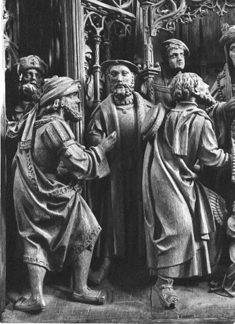 Mariaretabel; detail: huwelijk van Jozef en Maria