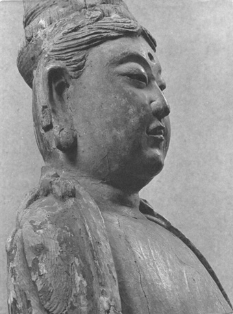 Bodhisattva Guanyin, detail: kop (en profiel)