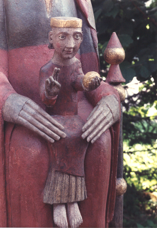 Tronende Moeder Gods: Sedes Sapientiae, detail: Christuskind
