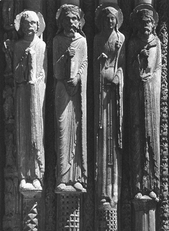 Westelijke facade, Portail royal: Voorouders van Christus (statues colonnes)