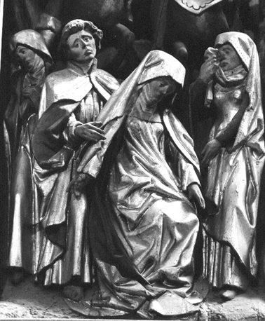 Passieretabel, detail: wenende vrouwen