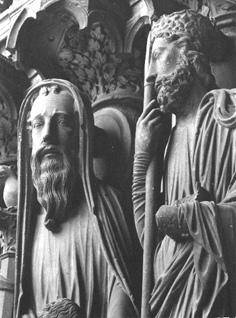 Noordelijk portaal: Samuel and David, statues colonnes (detail)