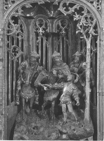 Retabel III, scènes uit de levens van Crispinus en Crispinianus (detail)