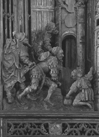 Retabel III, scènes uit de levens van Crispinus en Crispinianus (detail)