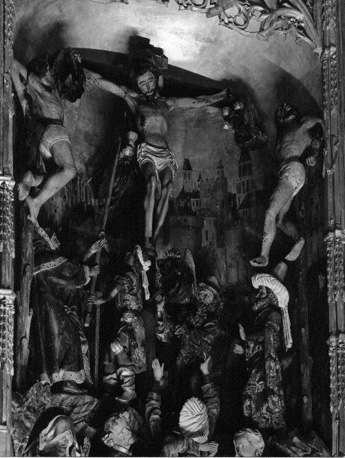 Passieretabel, detail: kruisiging van Christus