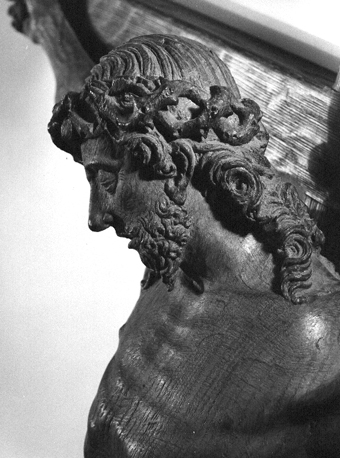 Kruisiging van Christus, detail: buste van Christus (in profiel)