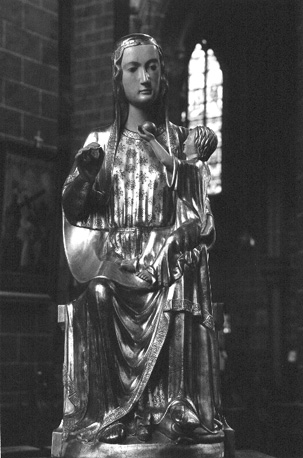 Tronende Moeder Gods met Christuskind op haar linker knie (Sedes Sapientiae)