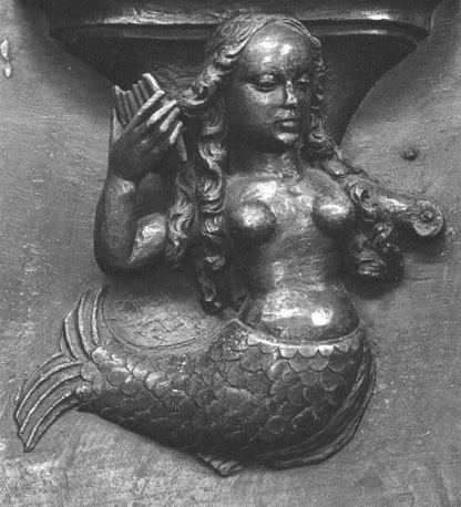 Koorbanken, detail: misericorde met zeemeermin