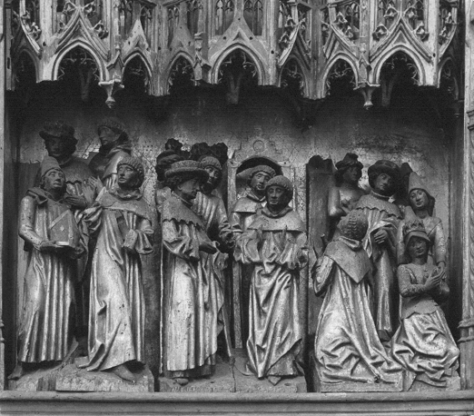 Sint Leonardus-retabel, right part: Leonardus weigert mijter; Leonardus sticht klooster; koningin Clothilda