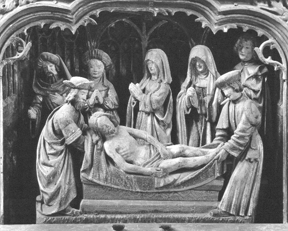 Passieretabel, detail: graflegging van Christus