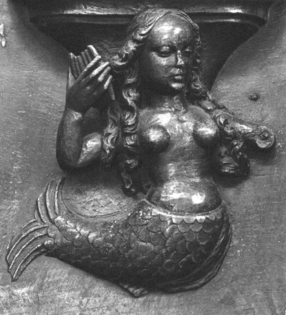 Koorbanken, detail: misericorde met zeemeermin
