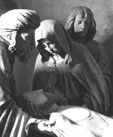 Graflegging van Christus, detail