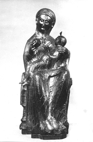 Tronende Maria met Christuskind, genoemd Goldene Madonna van Essen (frontaal)
