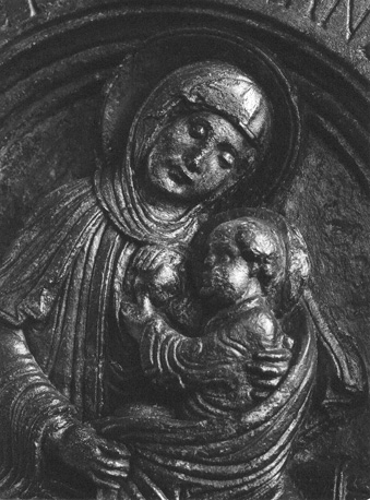 Tronende Moeder Gods, genoemd "Vierge de Dom Rupert", detail