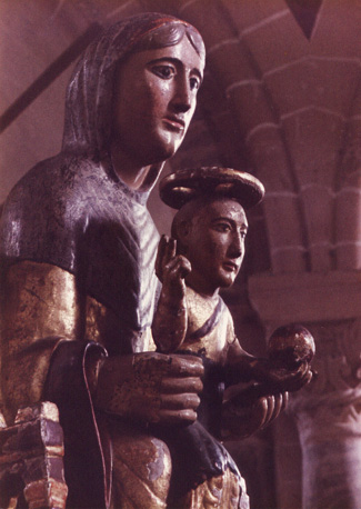 Tronende Moeder Gods: Sedes Sapientiae, genoemd Notre-Dame de Mailhat (in kleur)