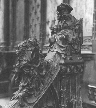 Koorbanken, detail: knop