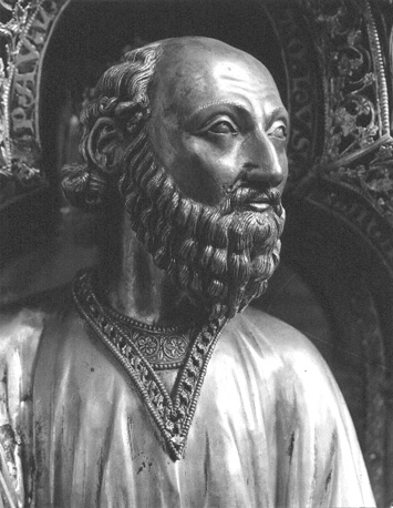 Schrijn van heilige Eleutherius, detail: hoofd van Paulus