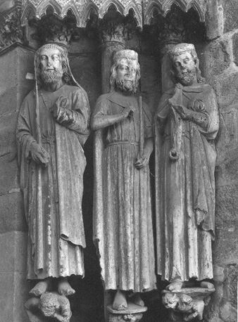 Rechts van het noordelijk portaal: Mozes, David en Salomon