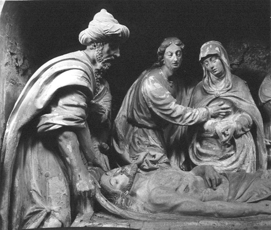 Crypte, Graflegging van Christus (detail)