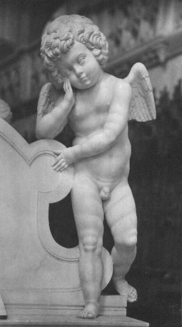 Tombe van Philibert II; onderste deel, detail: engel of putto