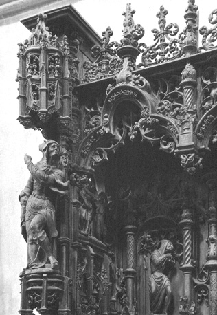 Detail koorbanken, zuidzijde: scenes uit Oude Testament en ornamenten afgeleid van architectuurdetails