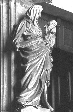 Trumeau van het centrale portaal: Maria met Christuskind