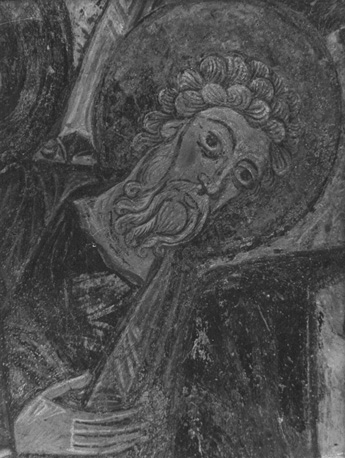 Detail apsis; Hoofd van apostel Philippus