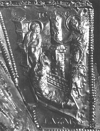 Reisaltaar van keizer Arnulf von Karinthië; detail: opwekking van Lazarus