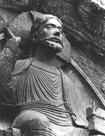 Westfacade, Portail Royal: detail van Christus in Mandorla