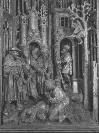 Retabel III, scènes uit de levens van de martelaren Crispinus en Crispinianus (detail)