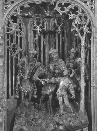 Retabel III, scènes uit de levens van de martelaren Crispinus en Crispinianus (detail)