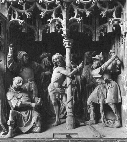 Passie-retabel, detail: Geseling van Christus