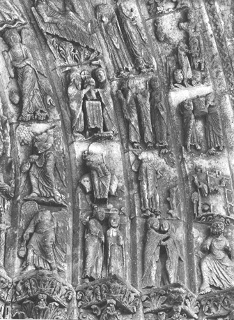 Zuidportaal, voussures, detail: scènes uit leven van Christus (rechter zijde)