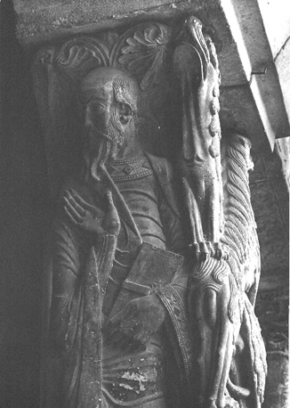 Zuidportaal, zijkant van trumeau: apostel Paulus (detail)