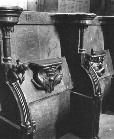 Koorgestoelte, detail: misericorde