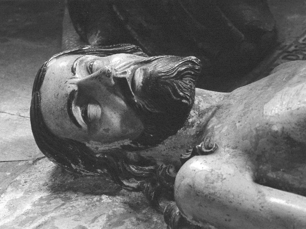 Graflegging van Christus, detail: hoofd van Christus