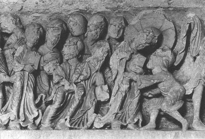 Timpaan, latei: scènes uit de Passie (detail)